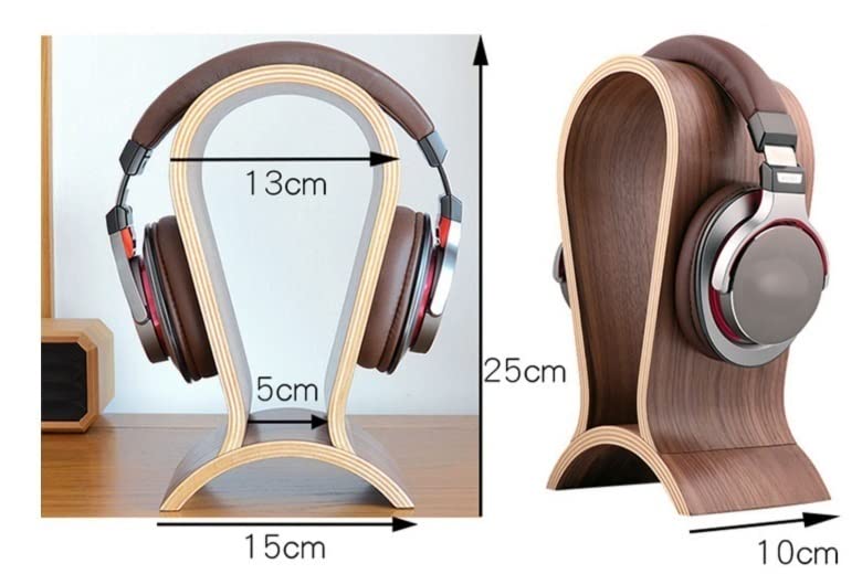 MRKU Kopfhörerständer, Headset-Haken, Tischhalterung, Computerregal aus Walnussholz, Display für Gaming-Kopfhörer Bild 2