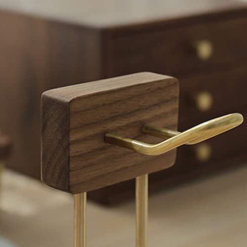 MRKU Kopfhörerständer, Headset-Haken, Tischhalterung aus Holz, Messing, kreatives Regal, Schwarze Walnuss, Kopfhörerablage Bild 3