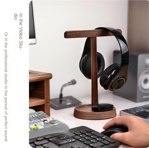MRKU Kopfhörerständer, Headset-Haken, Tischaufhänger aus Walnussholz, kreative Ohrhörer-Displays Bild 7