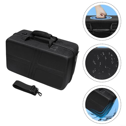 Hartschalen-Tragetasche für PS5 Pro, EVA-Reise-Schutztasche mit individuellen Fächern für Konsole, Controller und Discs, Schwarz Bild 4