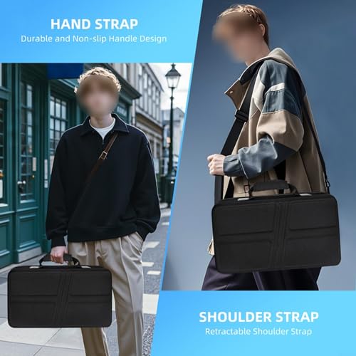 Hartschalen-Tragetasche für PS5 Pro, EVA-Reise-Schutztasche mit individuellen Fächern für Konsole, Controller und Discs, Schwarz Bild 5