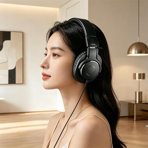 Kopfhörer mit Kabel über das Ohr, Schwarz, faltbar, für Musik, Spiele Bild 3