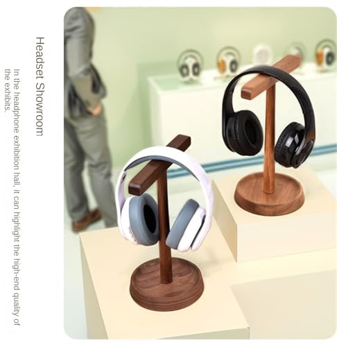 MRKU Kopfhörerständer, Headset-Haken, Tischaufhänger aus Walnussholz, kreative Ohrhörer-Präsentation Bild 6