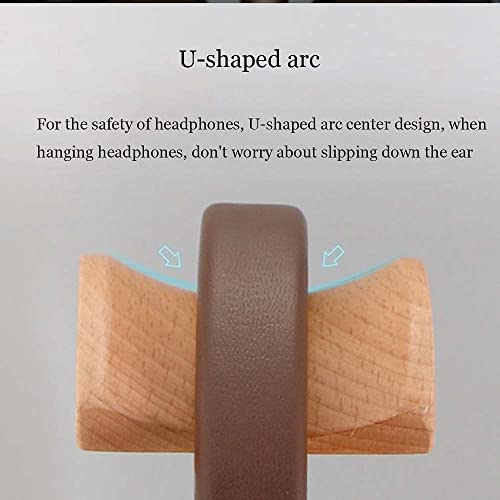 MRKU Kopfhörerständer mit Haken, universell einsetzbar, modisches Design, aus Holz und Aluminiumlegierung, ideal für Gaming Bild 3