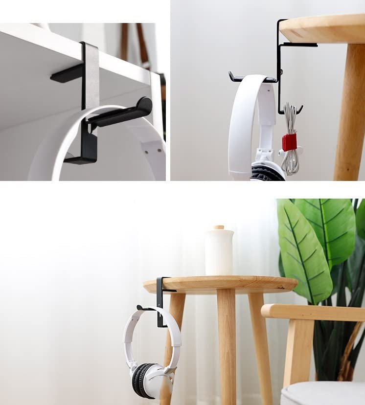 MRKU Kopfhörerständer mit Haken für Schreibtisch, universelle Büro- und Gaming-Halterung, platzsparende Tischklemme Bild 3