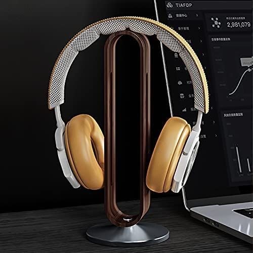 MRKU Kopfhörerständer, Headset-Haken, Tischhalterung aus Bambus, Holz und Aluminium, Gaming-Kopfhörer-Display-Regal, Aufbewahrungszubehör Bild 2