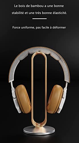 MRKU Kopfhörerständer, Headset-Haken, Tischhalterung aus Bambus, Holz und Aluminium, Gaming-Kopfhörer-Display-Regal, Aufbewahrungszubehör Bild 6