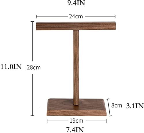 MRKU Kopfhörerständer mit Haken, doppelwandig, aus Buche und Walnuss, für Schreibtisch, Gaming und kreative Präsentation Bild 3