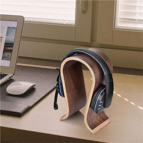 MRKU Kopfhörerständer, Headset-Haken, Tischhalterung, Walnussholz, kompatibel mit Fast Allen On-Ear-PC-Gaming-Kopfhörern Bild 2