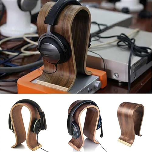 MRKU Kopfhörerständer, Headset-Haken, Tischhalterung, Walnussholz, kompatibel mit Fast Allen On-Ear-PC-Gaming-Kopfhörern Bild 7