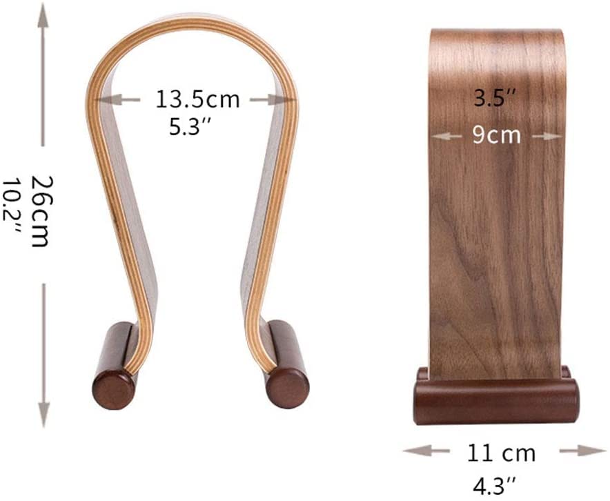 MRKU Kopfhörerständer, Headset-Haken, kreativer U-förmiger Schreibtischständer aus Holz Bild 3