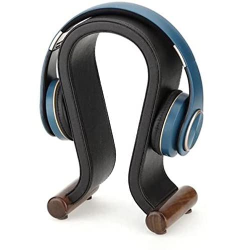 MRKU Kopfhörerständer mit Haken für universelle Gaming-Schreibtische aus PU-Leder und Holz Bild 4
