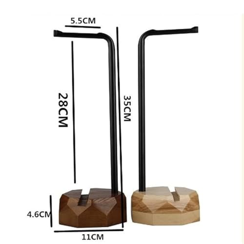 MRKU Kopfhörerständer, Headset-Haken, tragbarer Desktop-Rack für die meisten Musik- und Gaming-Anwendungen, Walnuss-PC-Gaming Bild 2