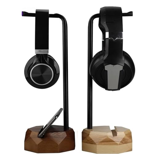 MRKU Kopfhörerständer, Headset-Haken, tragbarer Desktop-Rack für die meisten Musik- und Gaming-Anwendungen, Walnuss-PC-Gaming Bild 3