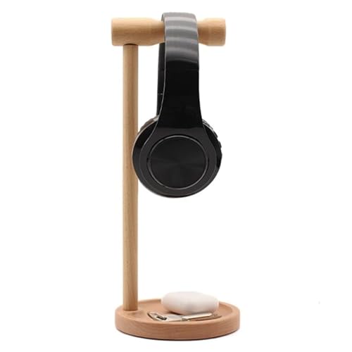 MRKU Kopfhörerständer, Headset-Haken, Tischhalterung, Buche, Holz, Universal, für Ohrhörer Bild 3