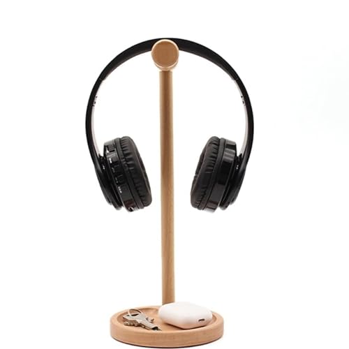 MRKU Kopfhörerständer, Headset-Haken, Tischhalterung, Buche, Holz, Universal, für Ohrhörer Bild 6