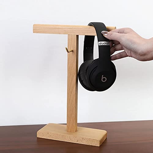 MRKU Kopfhörerständer, Headset-Haken, Tischablage, vertikale Halterung aus Holz, multifunktionales Metall Bild 5