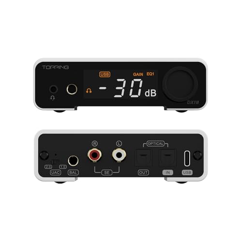 Topping DX1 II Gaming HiFi DAC-Kopfhörerverstärker – ES9039Q2M-Decoder 1000 mW × 2 vollsymmetrischer Kopfhörerverstärker Vorverstärker, kompatibel mit Gaming-Headsets (Weiß) Bild 1