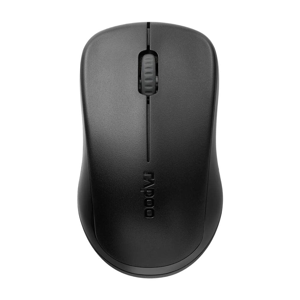 Rapoo 1620 kabellose Maus wireless Mouse 2.4 GHz Computermaus 1000 DPI Sensor 9 Monate Batterielaufzeit ergonomisch für PC & Mac schwarz, Regulär