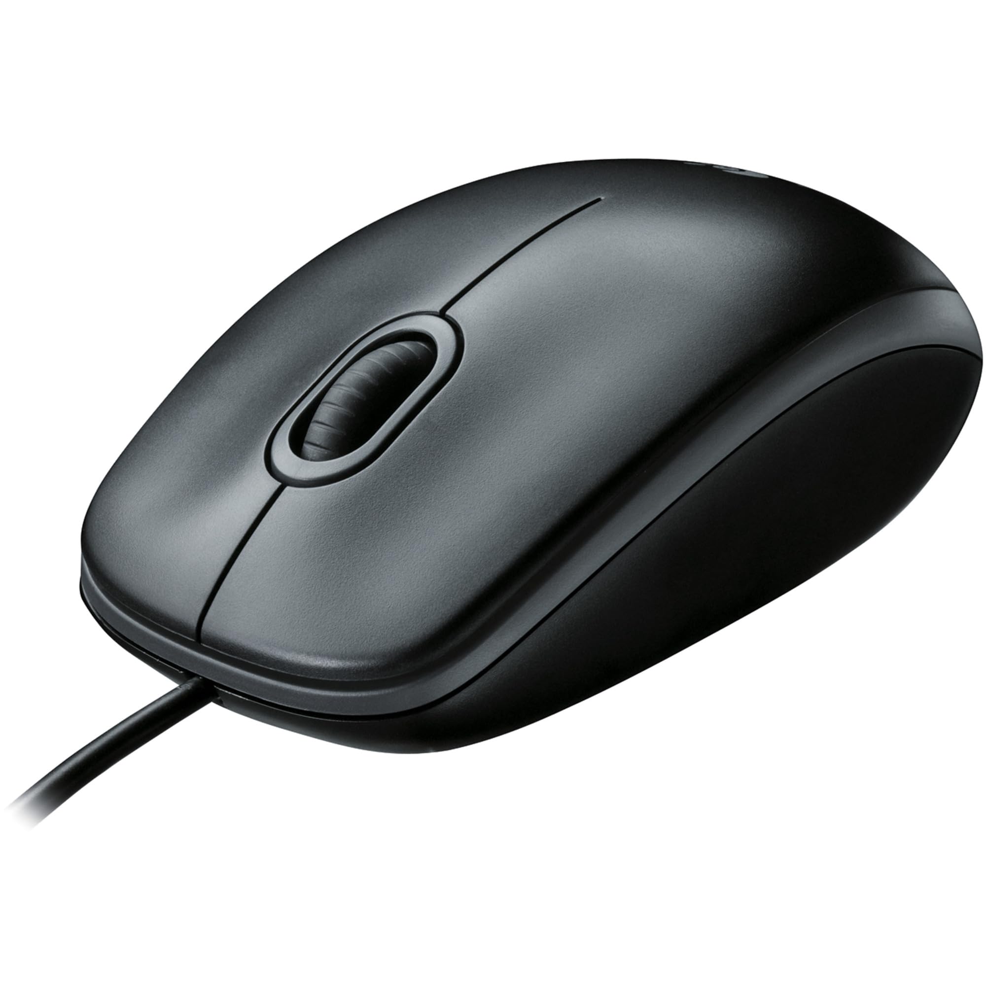 Logitech B100 Maus mit Kabel, USB-Anschluss, 800 DPI Optischer Sensor, 3 Tasten, Für Links- und Rechtshänder, PC/Mac - Schwarz