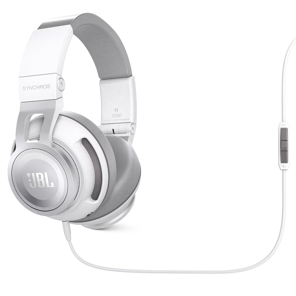 JBL Synchros S500 Over-Ear Kopfhörer mit Apple/Universal Fernbedienung und Mikrofon - Weiß