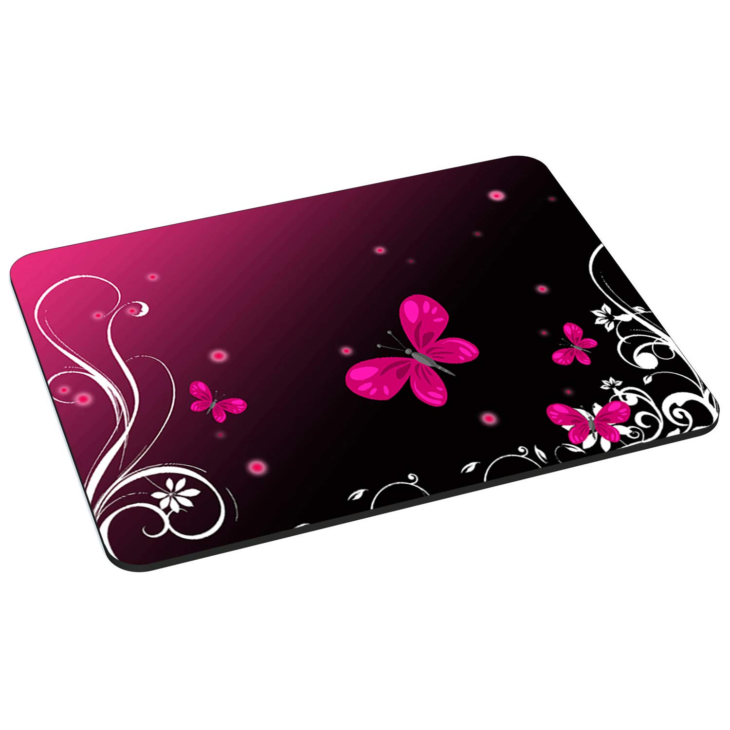 PEDEA Gaming und Office Mauspad - 220 x 180 mm - mit vernähten Rändern und rutschfester Unterseite, Butterfly