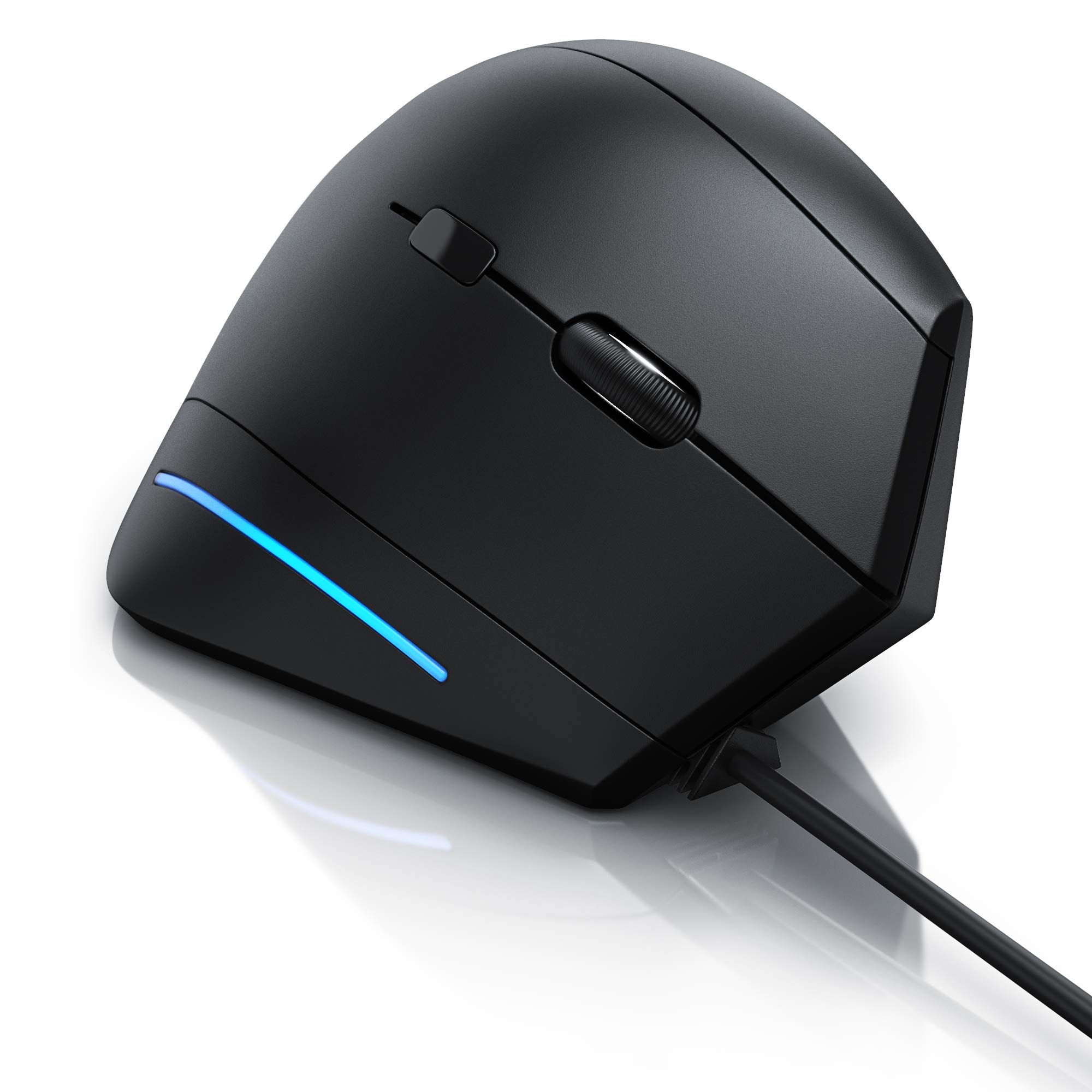 CSL - optische Vertikal USB Maus - vertikale kabelgebundene Ausführung - ergonomisches Design - Vorbeugung gegen Maus- Tennisarm besonders armschonend - 6 Tasten