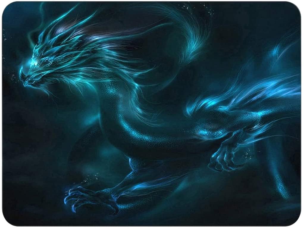 Silent Monsters Mauspad 240 x 200 mm Stoff Mousepad Drache, rutschfest & leise, für Gaming Büro Office Homeoffice - 24 x 20 cm Mouse Pad Mat - Mausunterlage klein für alle Maus Arten