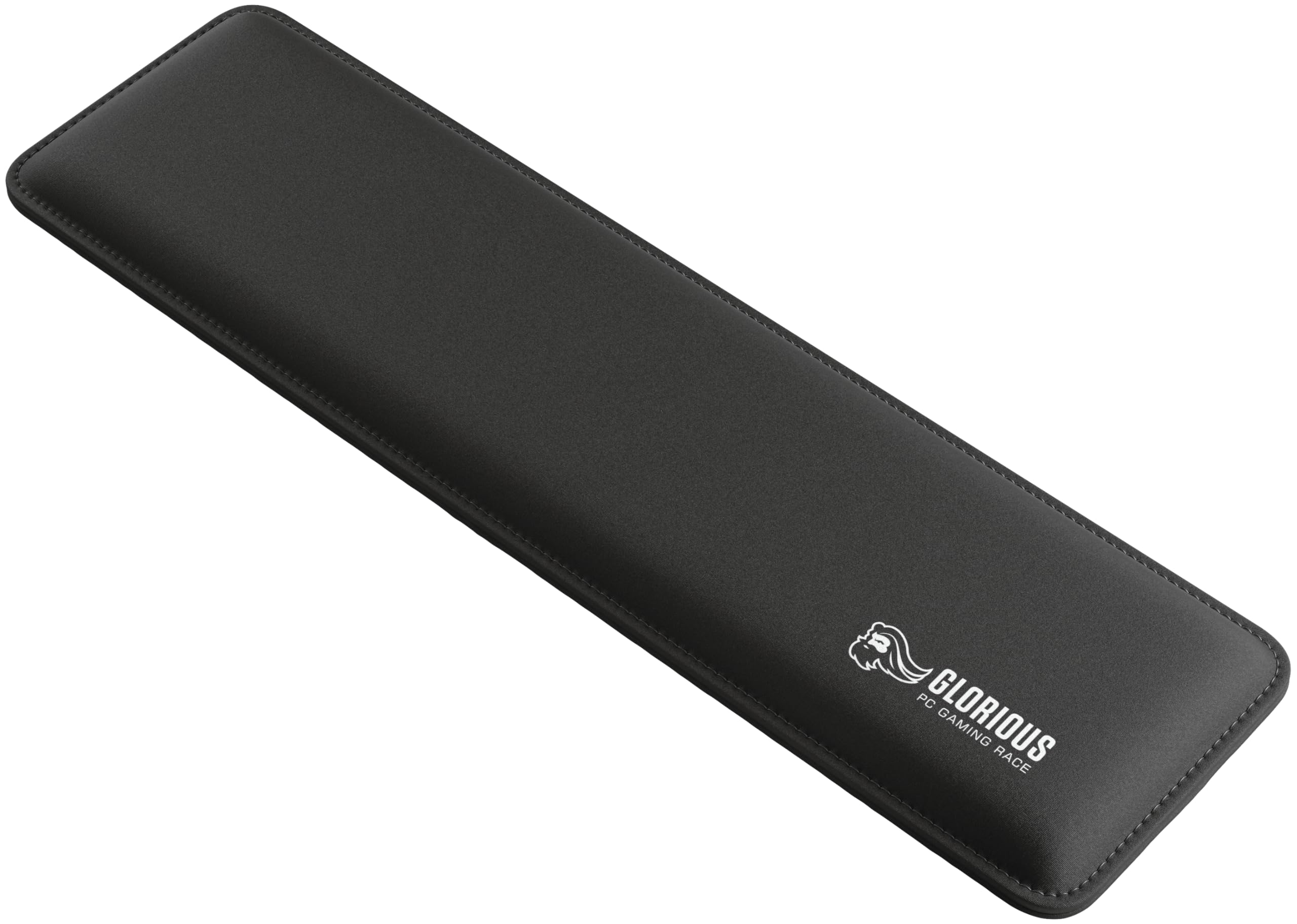 Glorious Gaming Padded Keyboard Wrist Rest (TKL, 17 mm stark) - gesteppte Ränder, glatte Stoffoberfläche, rutschfeste Gummibasis, mittlere Festigkeit, 360 x 100 x 17 mm - Schwarz