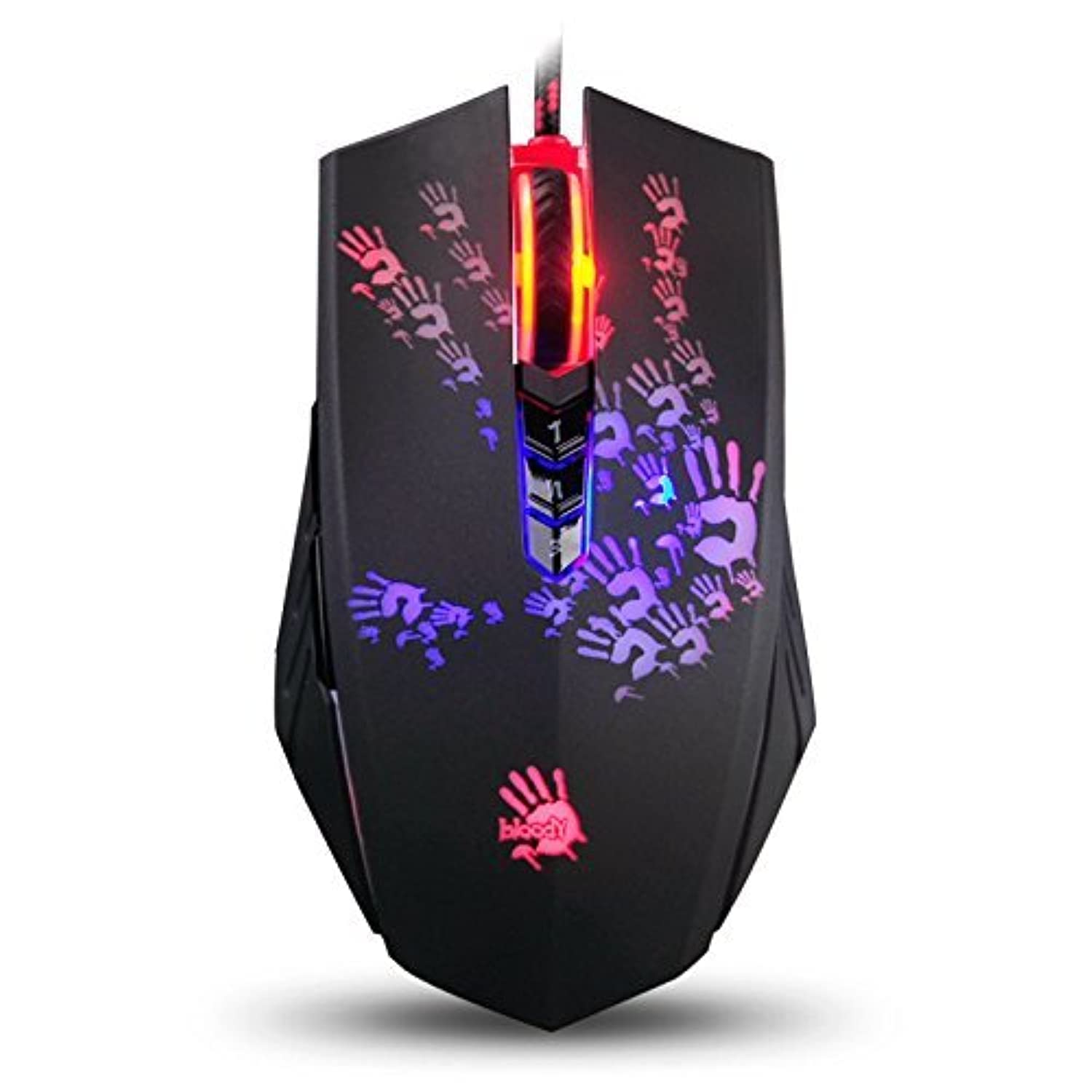 Gaming Mouse, Bloody A60 black Neon Infrared-Micro switch Adjustable 4,000CPI with Advanced weapon tuning & macro setting, Light Strike Fastest Response Less than 1ms, Fastest Response PC Game Mouse by BLOODY