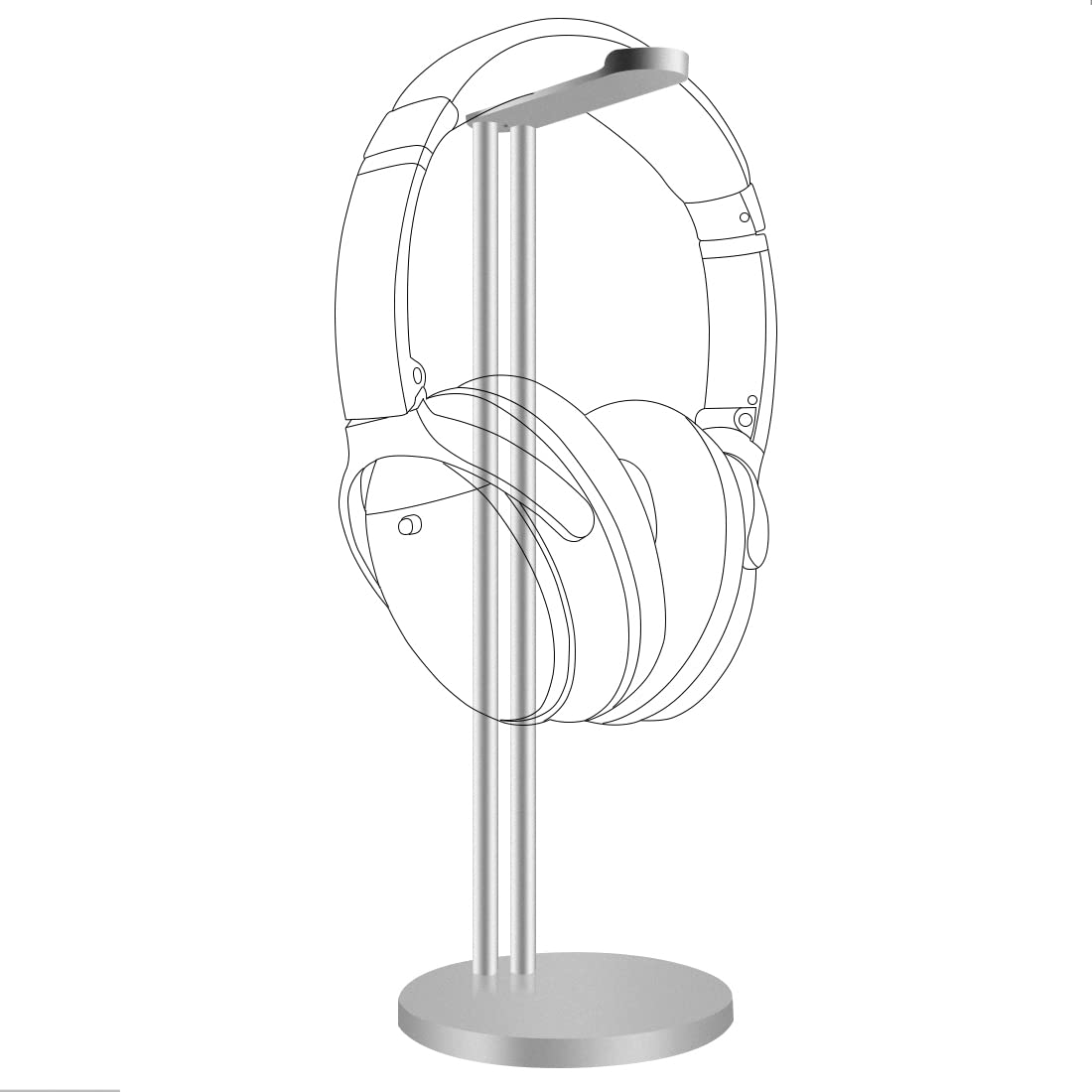 GEEKRIA Kopfhörer-Ständer, Aluminium-Legierung, Gaming-Headset-Kopfhörer-Halterung für Desktop-Headset-Halterung, Unterstützung für alle Kopfhörer-Größen (Silber)
