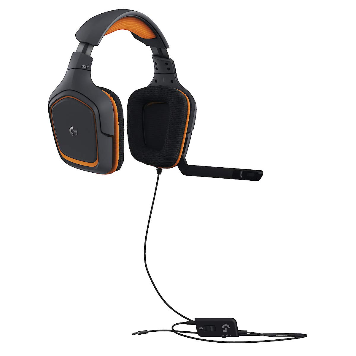 Logitech 981-000627 G231 Prodigy-Gaming Stereo Kopfhörer mit Mikrofon (für PC, Xbox und PS4) schwarz/orange