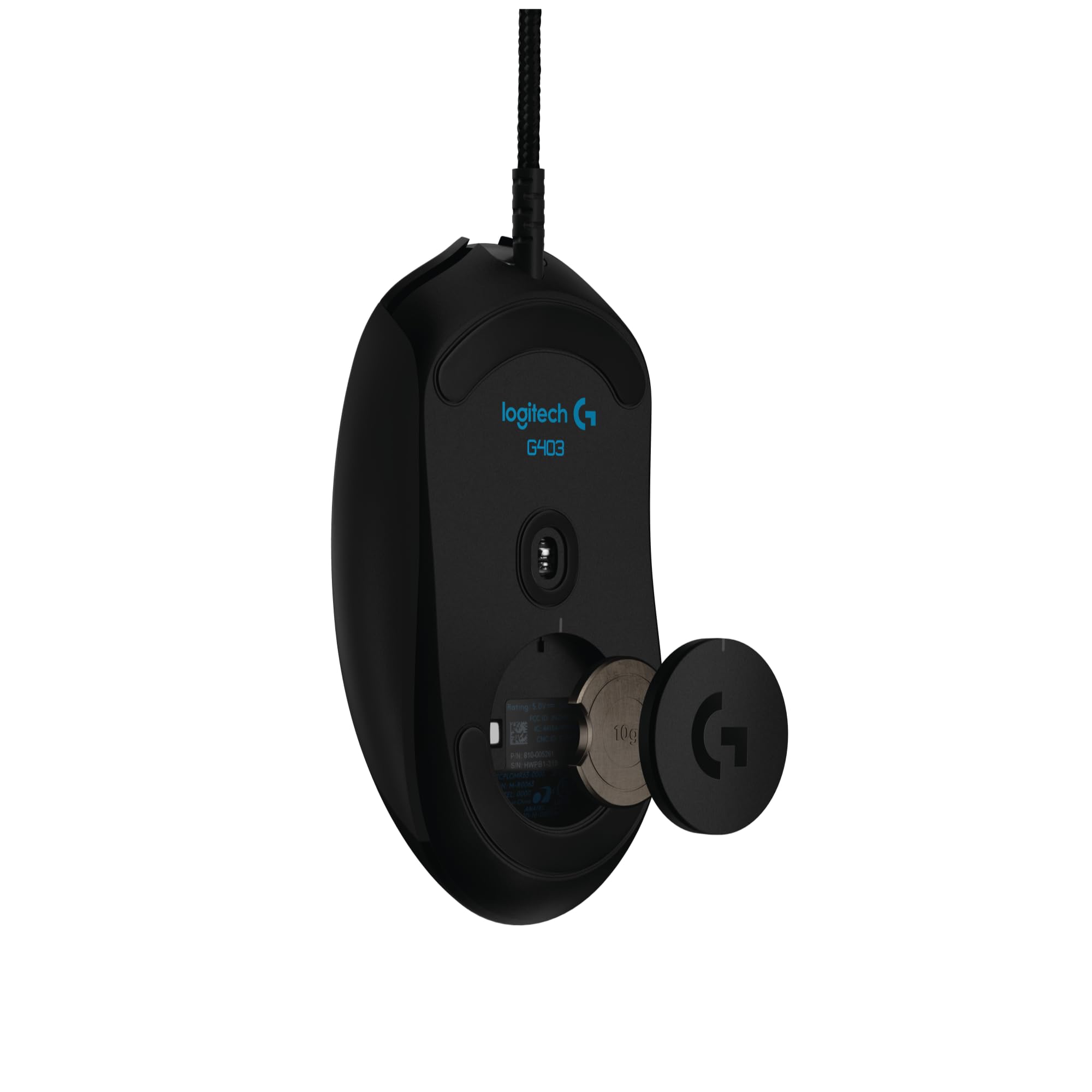 Logitech G403 Prodigy Gaming Maus, 12000 DPI Sensor, USB-Anschluss, RGB-Beleuchtung, Gewichttuning, 6 Programmierbare Tasten, Gummierte Griffflächen, Leichtgewicht, PC/Mac - Schwarz