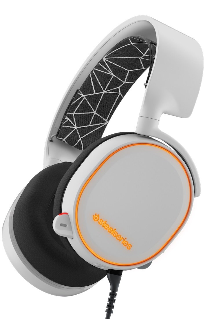 SteelSeries 61444 Arctis 5 [Legacy Edition], Gaming-Headset, RGB-Beleuchtung, DTS 7.1 Surround für PC, PC / Mac / PlayStation 4 / Mobilgerät / VR, Farbe weiß