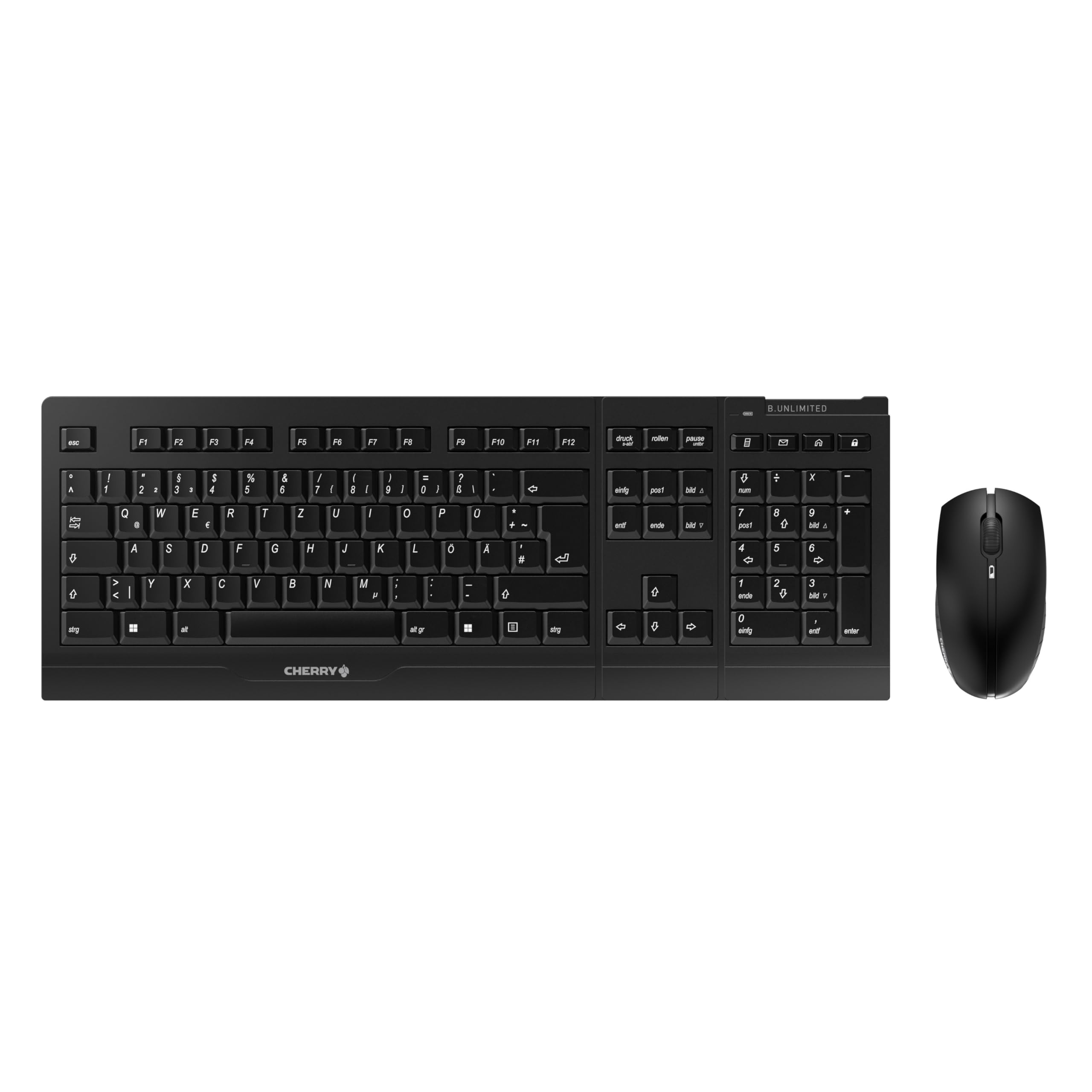 CHERRY B.Unlimited 3.0 - Wireless Tastatur+Maus - deutsches Layout - QWERTZ Tastatur - GS-Zulassung - Schwarz