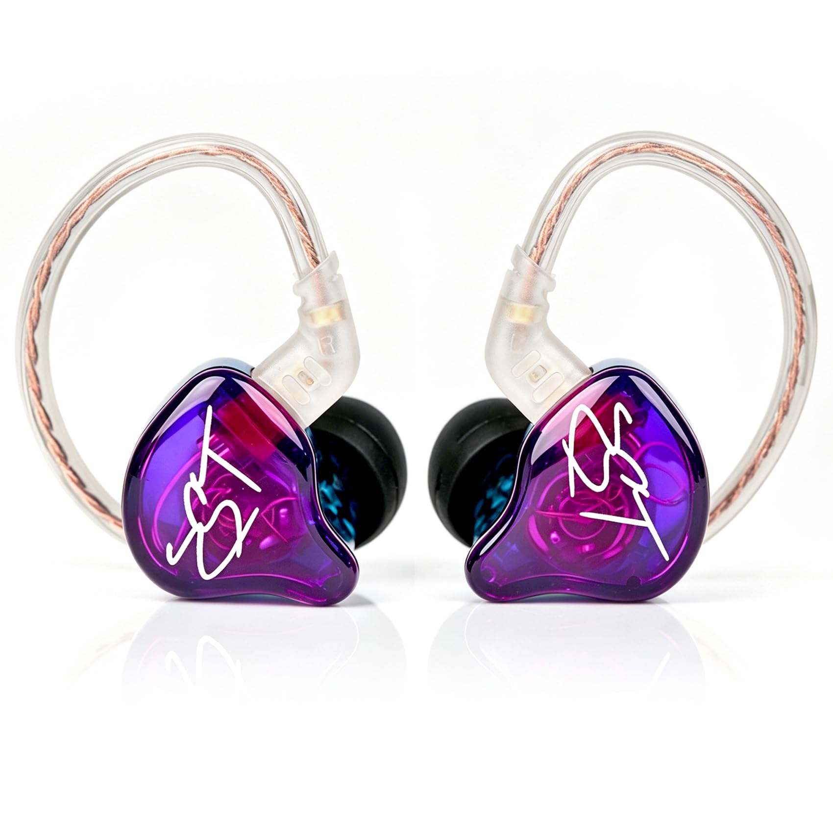 Yinyoo KZ ZST Bunte Hybrid-Balance-Armatur mit dynamischem In-Ear-Kopfhörer 1BA + 1DD HiFi-Headset (Lila, kein Mikrofon)