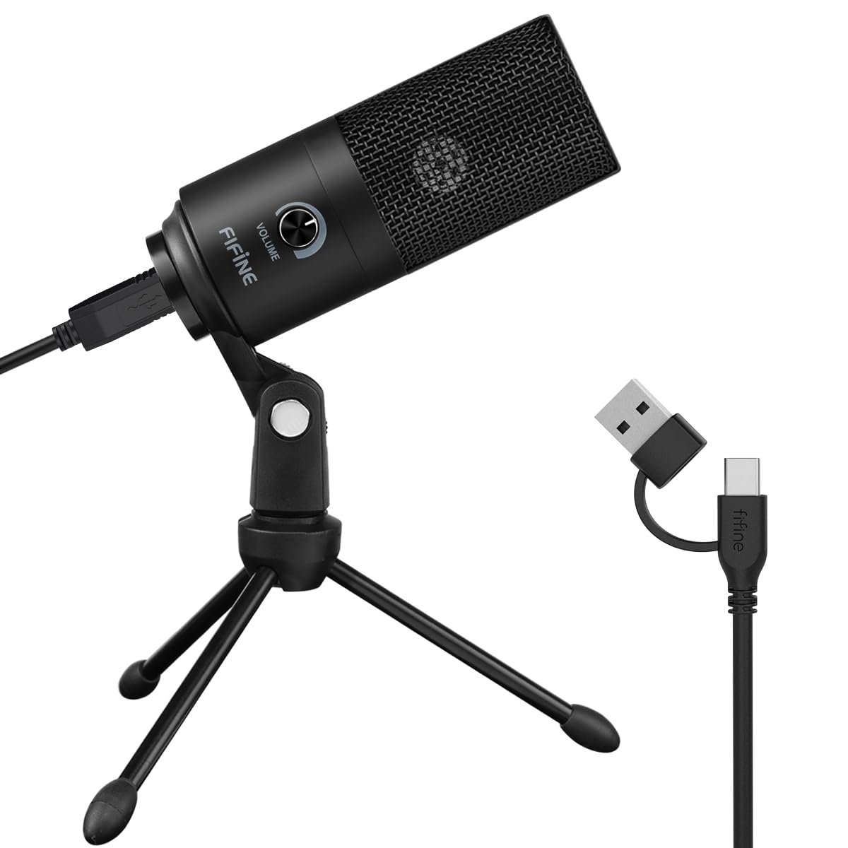 Fifine USB-Podcast-Kondensatormikrofon für Laptop, Keine Soundkarten-Schnittstelle und Phantomspeisung erforderlich. (K669)