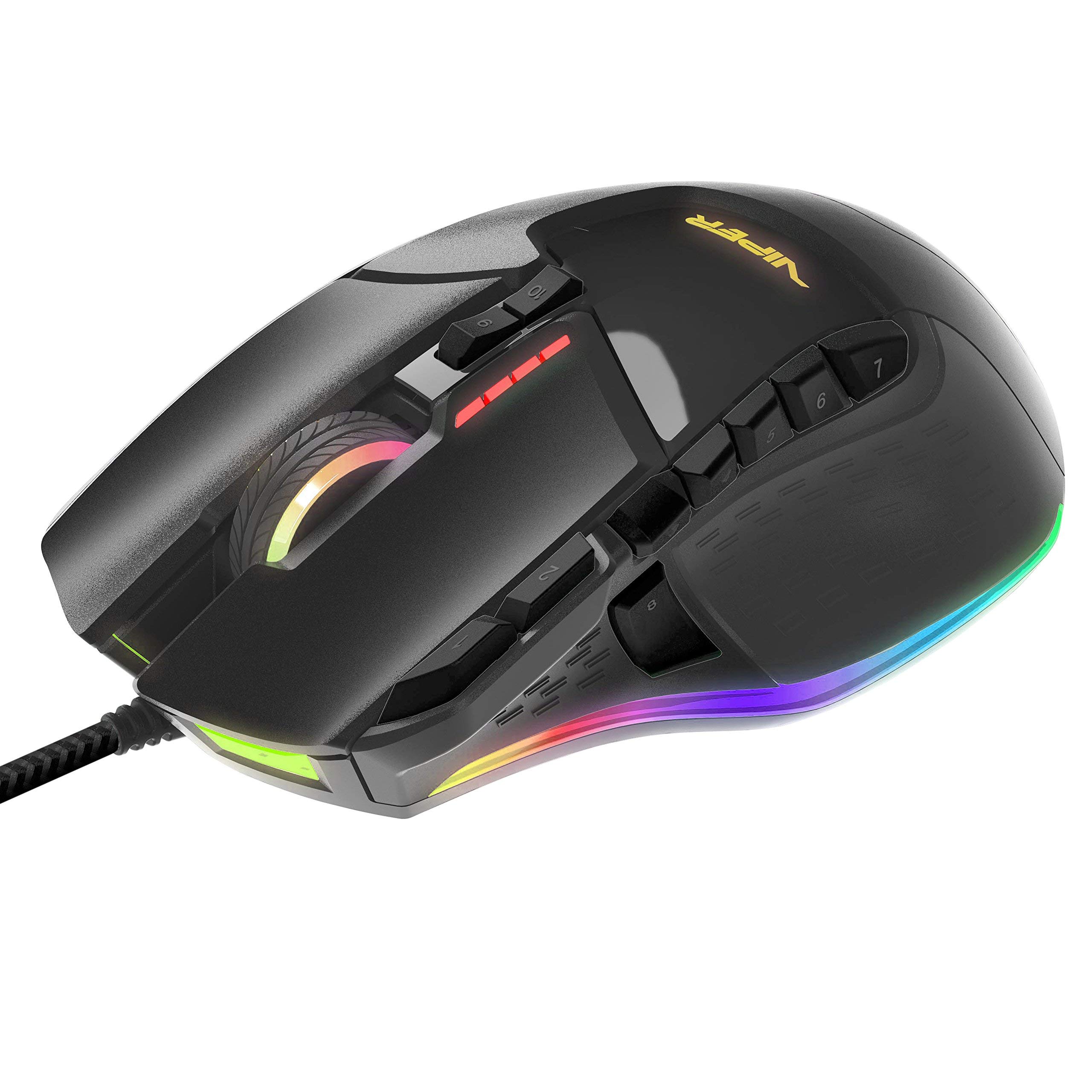 Patriot Viper Gaming V570 RGB Blackout Edition Pro Laser Maus Bis zu 12.000 DPI