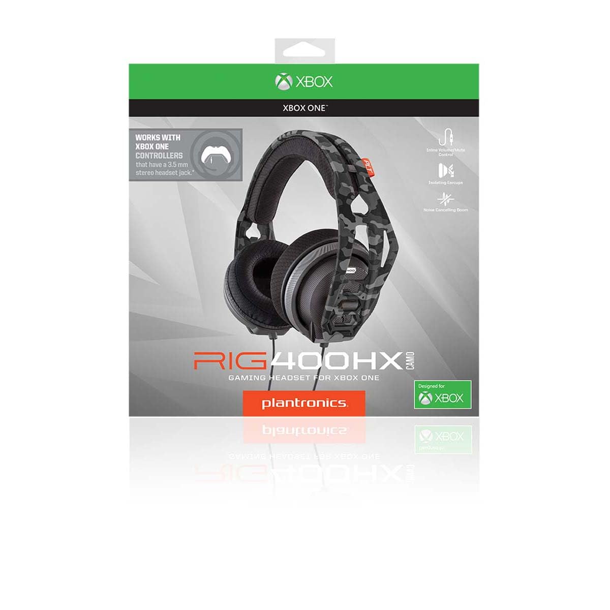Plantronics Nacon Rig 400HX, Gaming-Headset, 3,5-mm-Klinke, für Xbox One, Xbox Series X und PC, Urban Camo