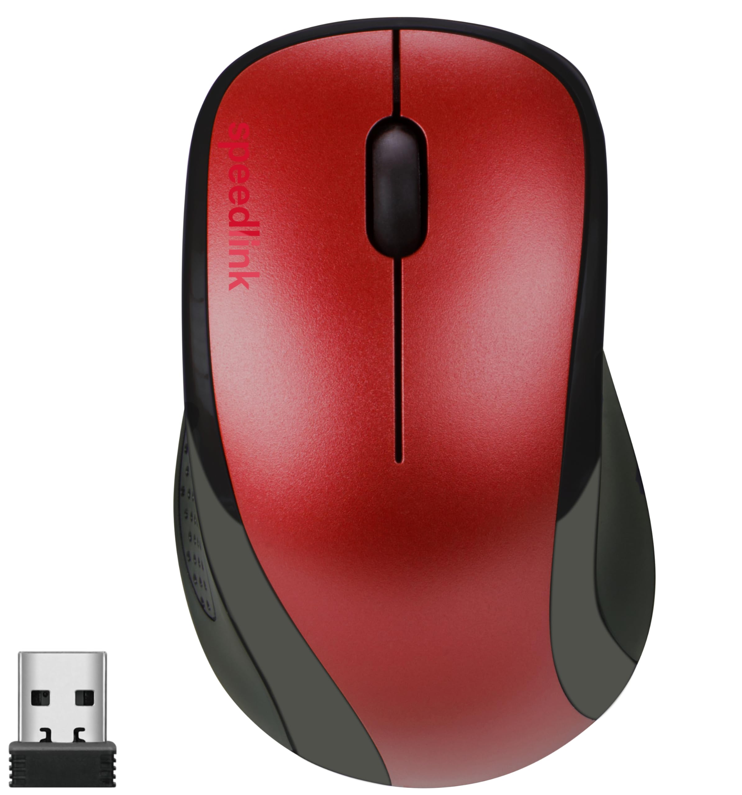Speedlink KAPPA Mouse wireless - leichte USB Maus kabellos mit 2.4G USB-Empfänger, PC Maus ohne Kabel für PC, Laptop und Notebook, Büro, Office, 1200dpi, rot