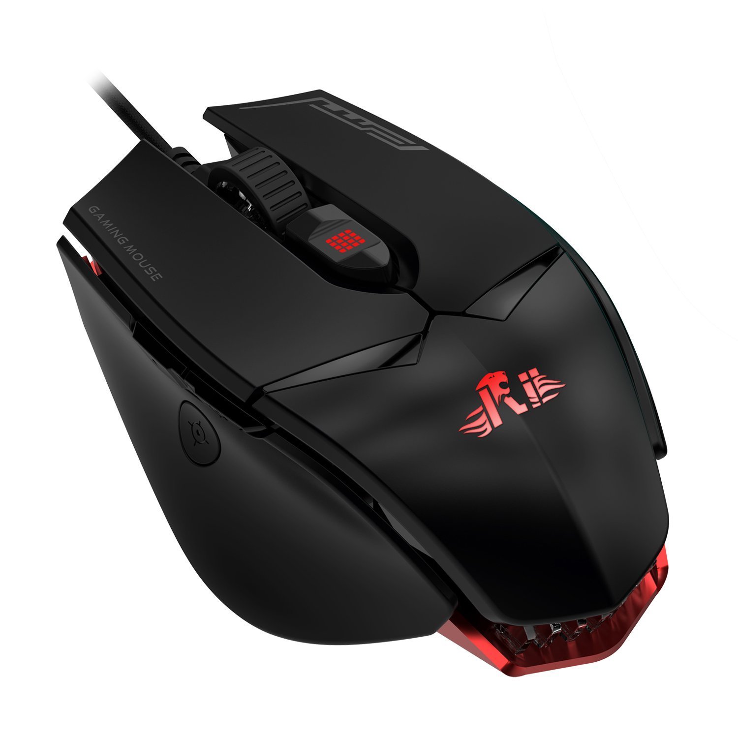 Rii Gaming M01 Laser - Programmierbare Gaming Maus, 12.000 DPI, 16.8 Millionen Farben LED Hintergrundbeleuchtung, professionell, verkabelt