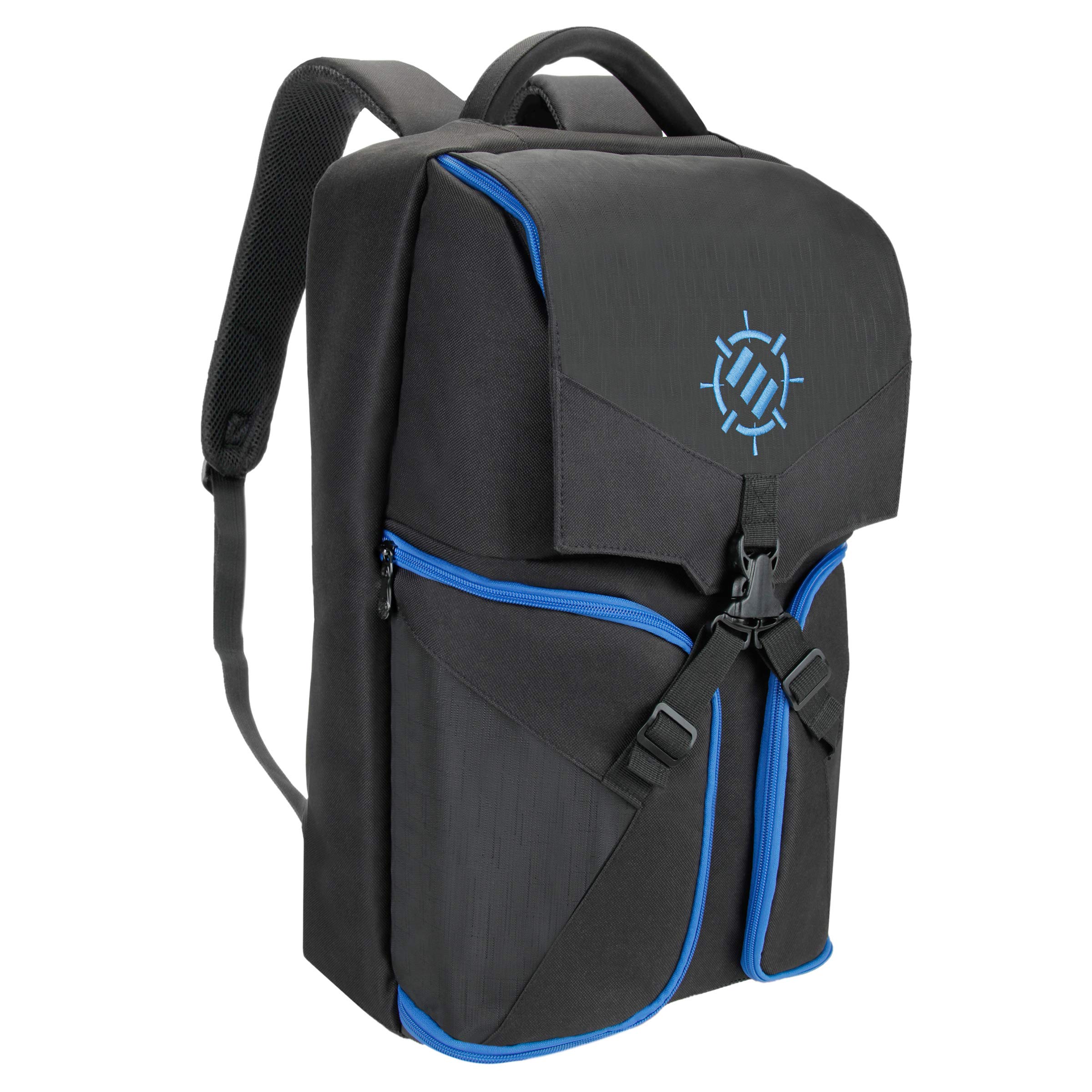 ENHANCE Gaming-Rucksack für Laptop, mit Universal-Konsole für PS4, PS5 und Computer, Arsenal-Hardware-Aufbewahrung für Controller, Kopfhörer, Spiele, Mäuse, Blau
