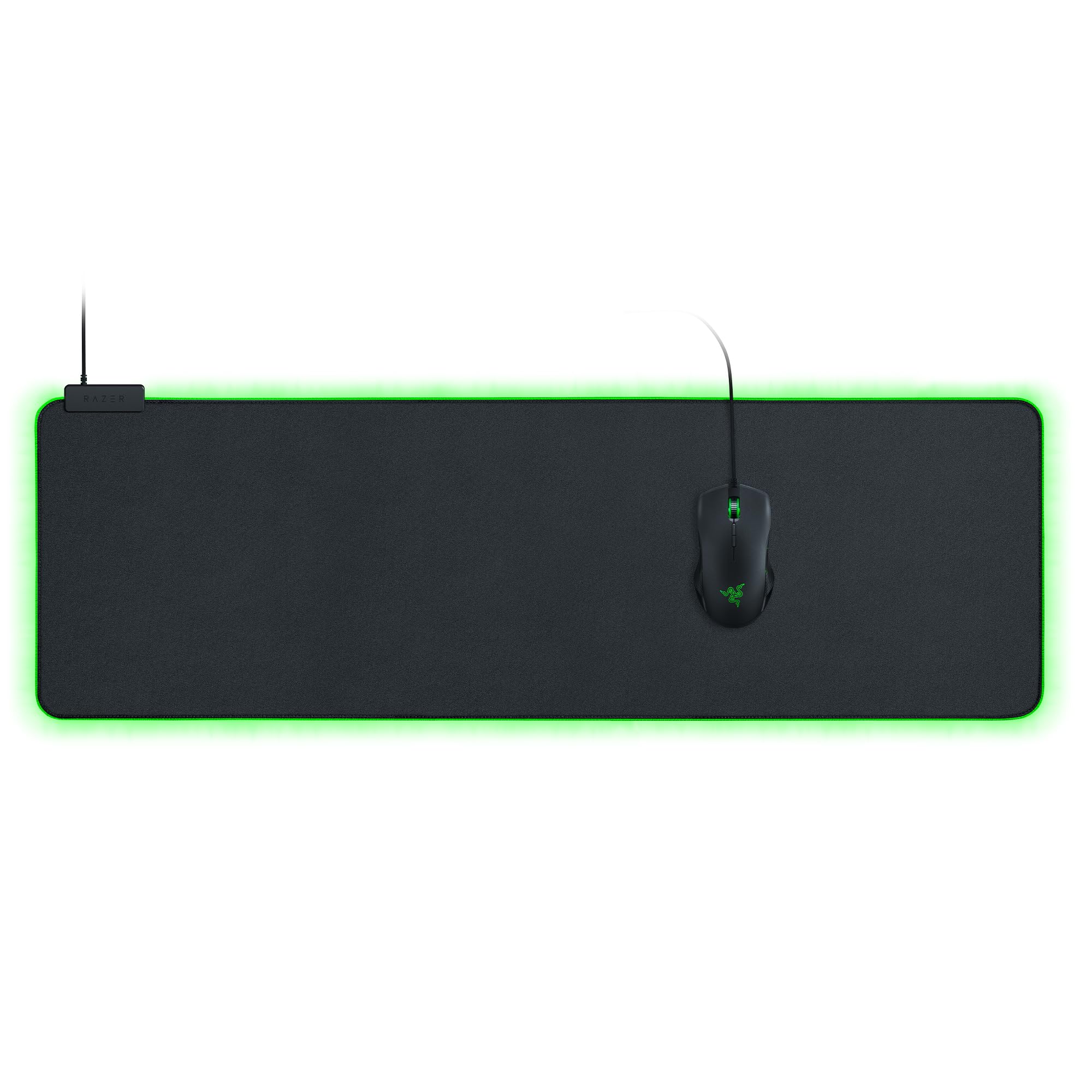 Razer Goliathus Extended Chroma - Extra große weiche XXL Gaming Maus-Matte mit RGB Beleuchtung (Kabelhalterung, Stoff-Oberfläche, gesteppter Rand, optimiert für alle Mäuse) Schwarz