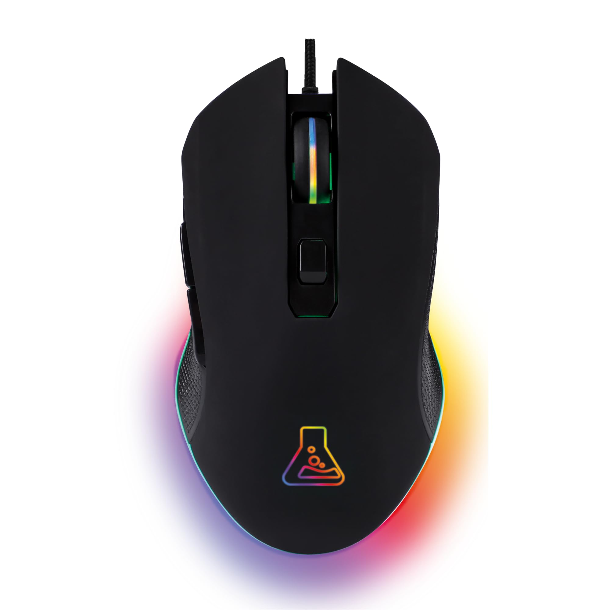 THE G-LAB Kult Helium USB-Gamer-Maus mit Kabel - Optischer Sensor mit 800 bis 6400 DPI, 7-farbige LED-Hintergrundbeleuchtung, 6 Tasten - PC Mac Xbox One PS5 (Kabelgebunden)