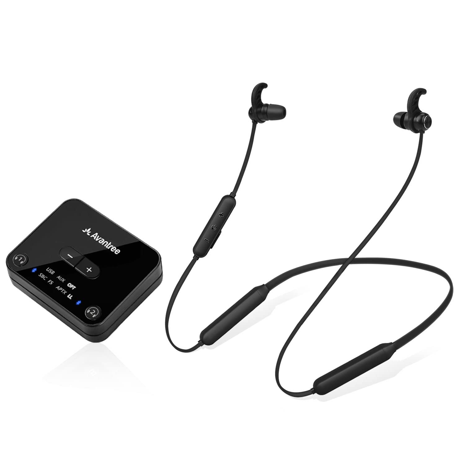 Avantree HT4186 Funkkopfhörer Kabellose Nackenbügel Kopfhörer für Fernseher TV, PC mit Bluetooth Transmitter (Optisch, RCA, AUX) Plug & Play, Keine Verzögerung, ideal für Senioren