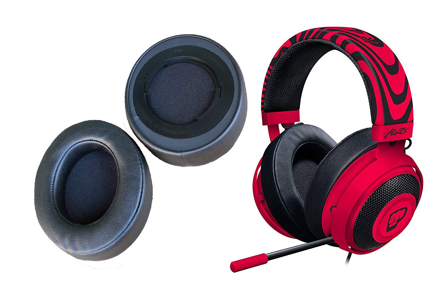 kopfhörer Leder ohrschalten ersatzteile für Razer Kraken 7.1 Chroma v2 Gaming Headset Kraken 7.1 pro v2 ohrpolster Kissen Earmuff (schwarz)