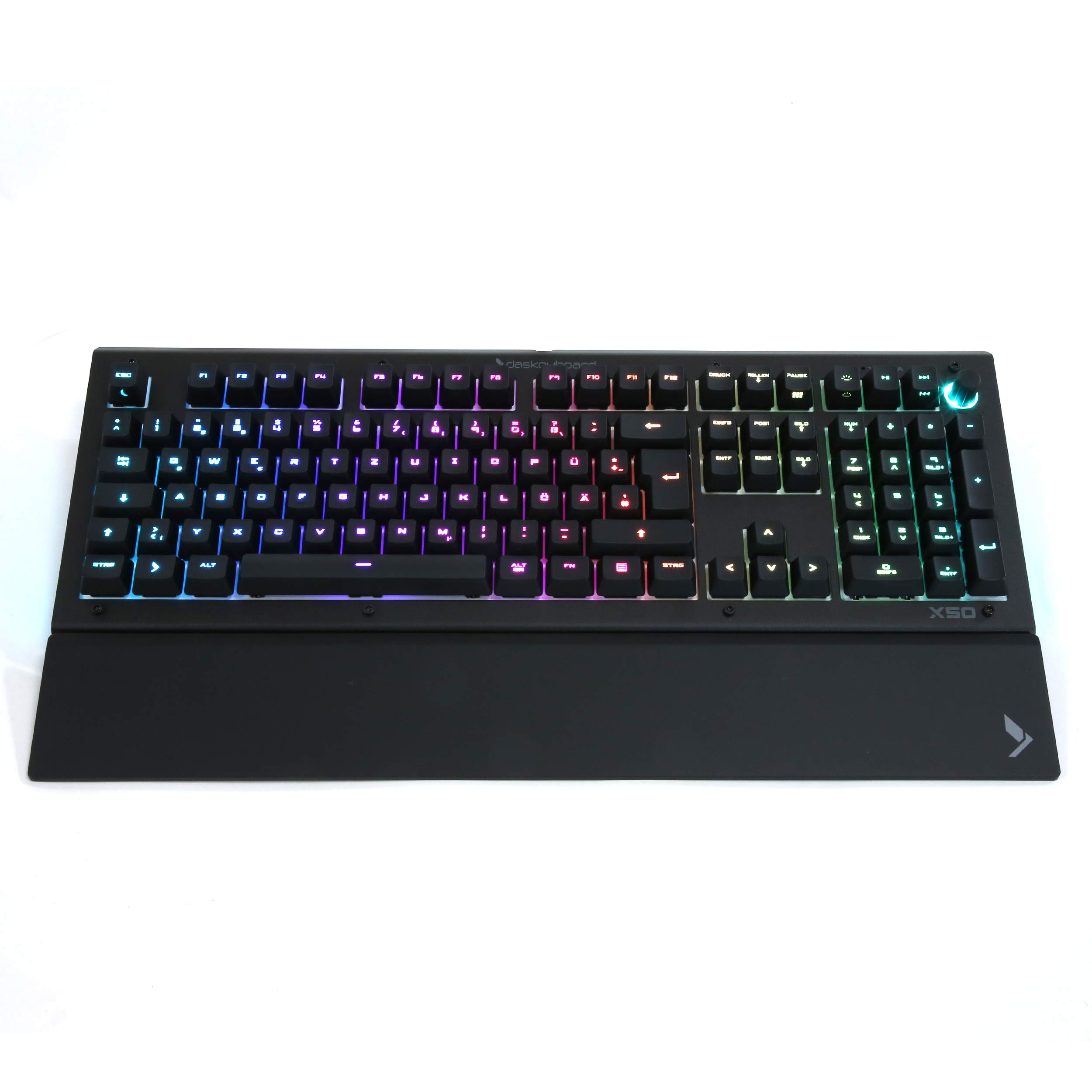 Das Keyboard X50Q Mechanische Gaming Tastatur QWERTZ DE Layout - 105 Tasten, Programmierbare Intelligente RGB-Beleuchtung, NKRO, Gamma Zulu Schalter, Q-Taste, Aluminium-Abdeckung (DKGKX50P0GZS0DEX)