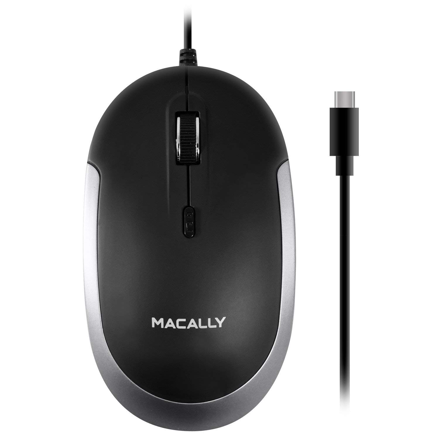 Macally DYNAMOUSE-B Optische USB-Maus mit 2 Tasten grau - Space Gray