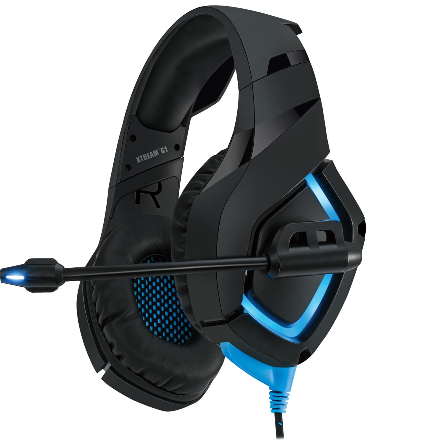 ADESSO Xtream G1 - Gaming-Kopfhörer mit Mikrofon mit Geräuschunterdrückung und LED-Beleuchtung für PC, PS4, Xbox, Nintendo Switch und Laptops, Schwarz