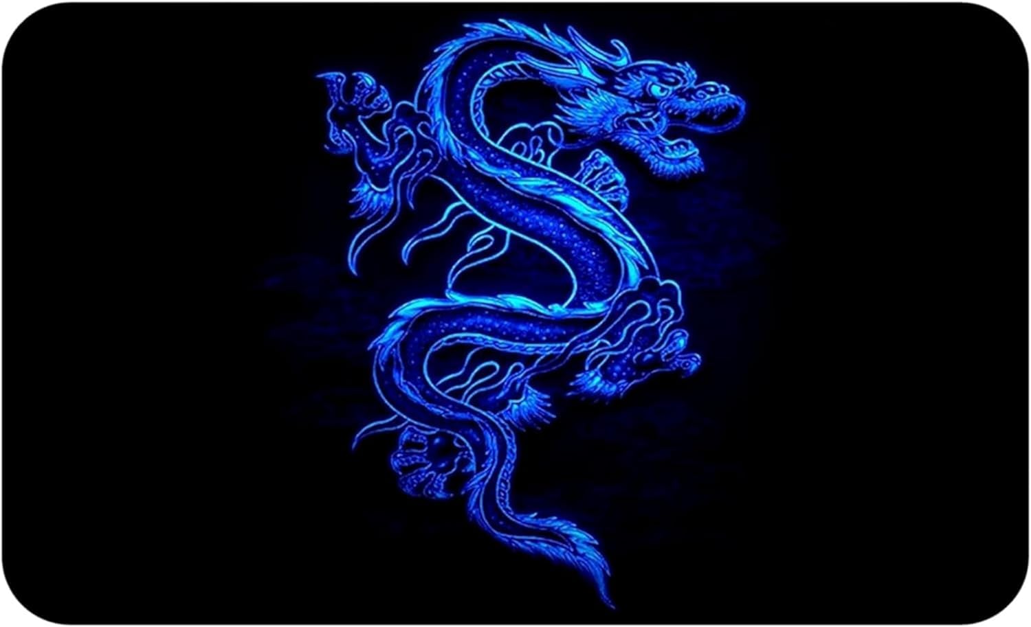 Silent Monsters Mauspad 240 x 200 mm Stoff Mousepad Blauer Drache, rutschfest & leise, für Gaming Büro Office Homeoffice - 24 x 20 cm Mouse Pad Mat - Mausunterlage klein für alle Maus Arten